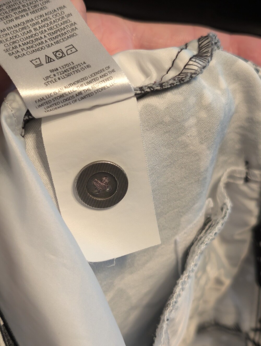 The Limited Basic Tailored Shorts- Black and White Floral - Picture 9 of 12